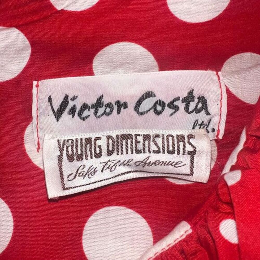 Vintage Victor costa small hostess party dress red 70s Valentines saks 5th - Picture 8 of 16